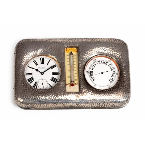 26 - A CASED TRAVEL BAROMETER AND POCKET WATCH
