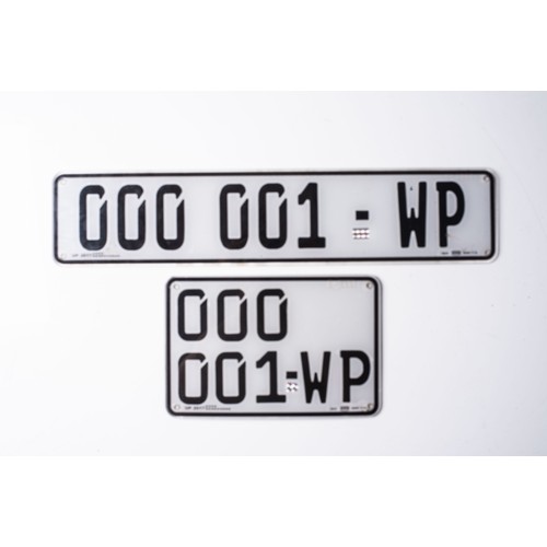 42 - A PAIR OF WESTERN CAPE NUMBER PLATES, MODERNAccompanied by registration papers 000 001-WP(2)... 