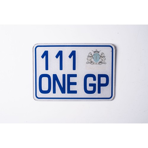 46 - A GAUTENG NUMBERPLATE, MODERN Accompanied by registration papers 111 ONE GP... 