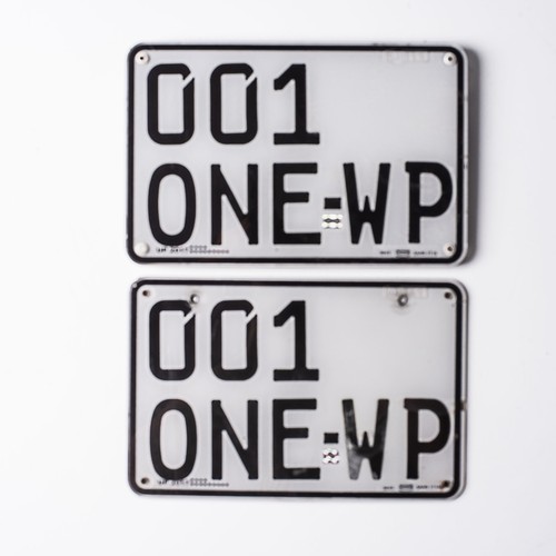 41 - A PAIR OF WESTERN CAPE NUMBER PLATES, MODERNAccompanied by registration papers 001 ONE-WP(2)... 