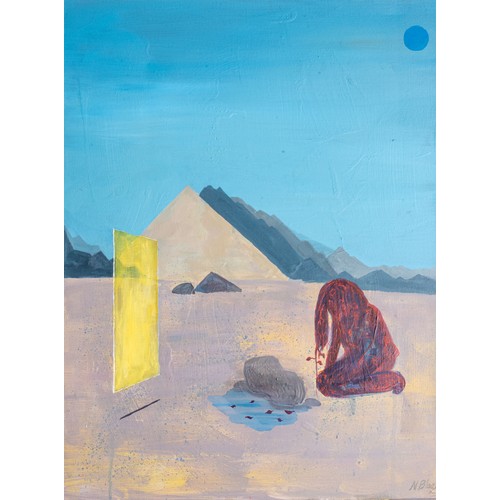 55 - Blessing Blaai (South African 1994-): IMMORTALITYsigned, dated '22Acrylic on canvas60,7cm x 45,6cm... 