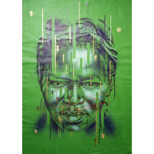 26 - Kganya Mogashoa (South African 1994-): HEROES ARE BORN IN ADVERSITY signedMixed medium on canvas pap... 
