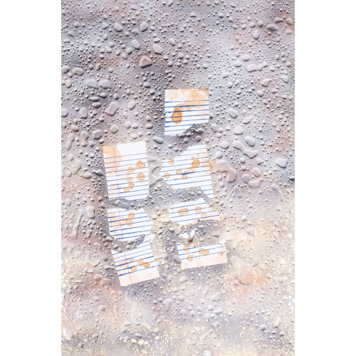 5 - Mpho Nkadimeng (South African 1987-): DUE LETTERS II signedSpray paint and tea on canvas90cm x 59cm... 