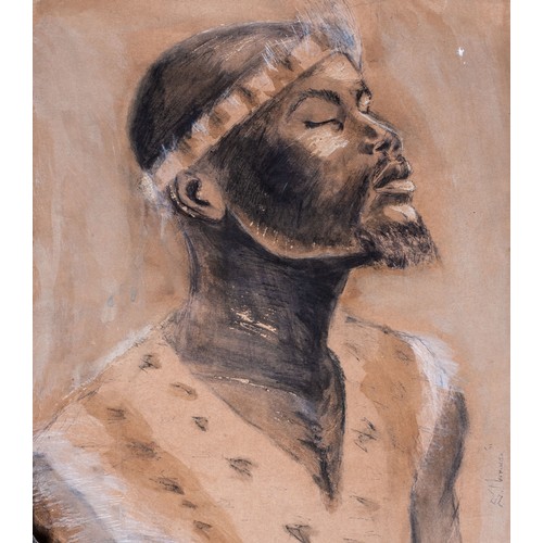 3 - Sibusiso Makhunga (South African 1992-): CULTURE IS WHAT WE NEEDsigned, dated '21Charcoal, fine line... 