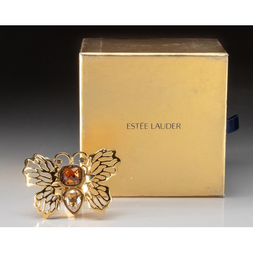 12 - AN ESTEE LAUDER SOLID PERFUME COMPACT, BEJEWELED BUTTERFLY, 2007
