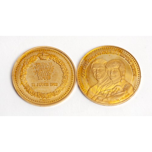17 - TWO GOLD COINS COMMEMORATING THE ROYAL BIRTH OF PRINCE WILLIAM