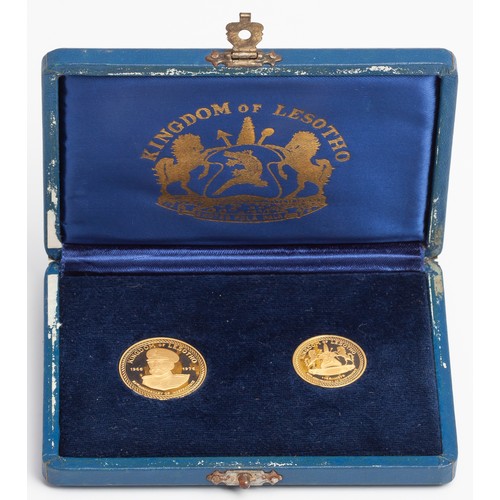 21 - A BOXED PROOF SET OF KINGDOM OF LESOTHO GOLD COINS, 1976