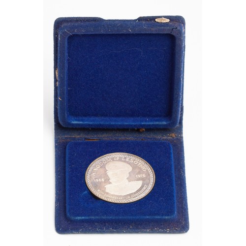 37 - A BOXED SILVER MEDALLION