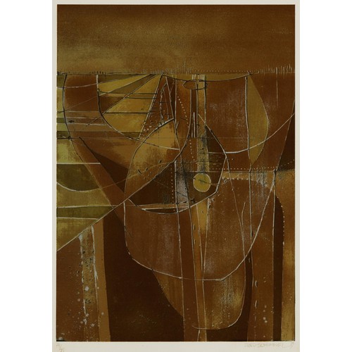 364 - Fred Schimmel (South African 1928 - 2009) ABSTRACT COMPOSITION IN EARTH COLOURS