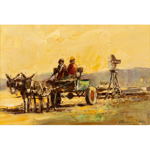 399 - Christiaan Nice (South Africa 1939 - 2020) TWO FIGURES ON A DONKEY CART