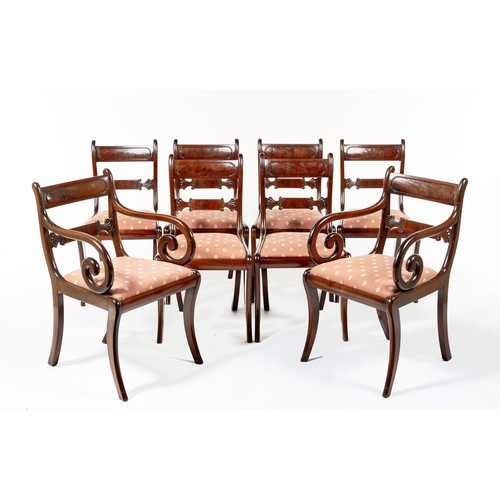 434 - A SET OF EIGHT REGENCY MAHOGANY DINING CHAIRS
