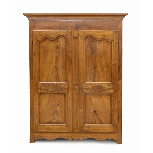 441 - A FRENCH WALNUT ARMOIRE, 19TH CENTURY