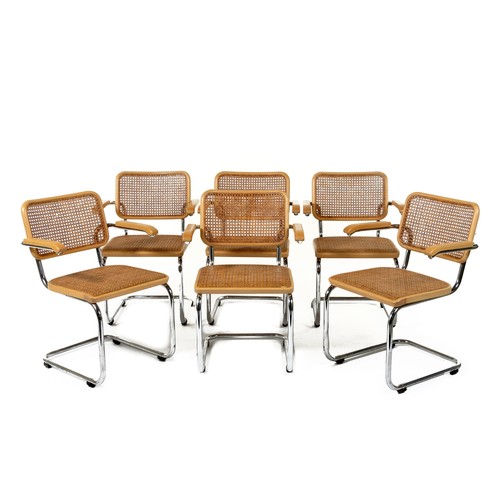 449 - A SET OF SIX S64 BEECH CANTILEVER CHAIRS, DESIGNED BY MARCEL BREUER IN 1938 FOR THONET