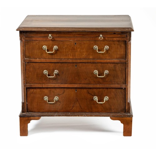 612 - A GEORGE III STYLE WALNUT BACHELOR'S CHEST OF DRAWERS