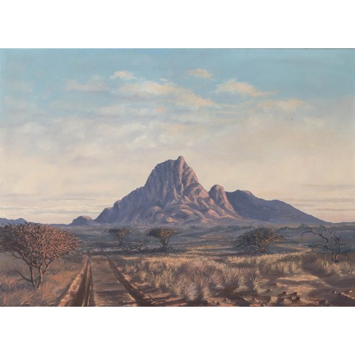 370 - D. Poolman (South African 20th Century) LANDSCAPE WITH MOUNTAIN