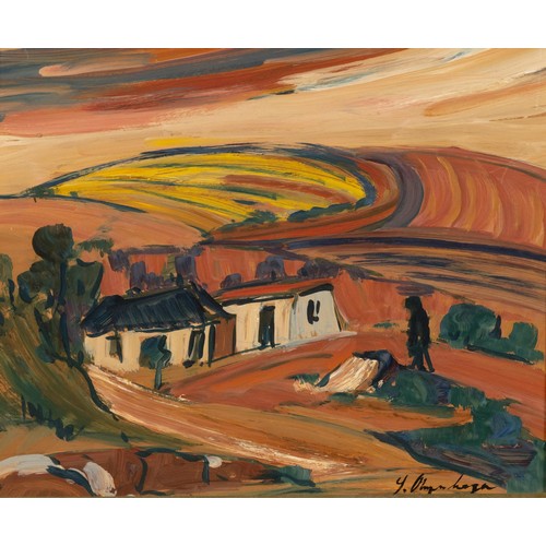 378 - Stefan Ampenberger (South African 1908 - 1983) LANDSCAPE AT SUNSET