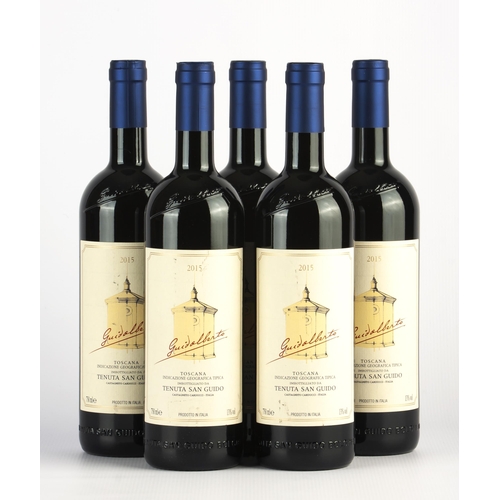 43 - 5 bottles of Guidalberto Tenuta San Guido. 2015. Italy