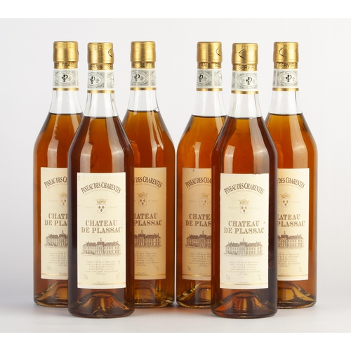 9 - 6 bottles of Chateau de Plassac, Cognac. France