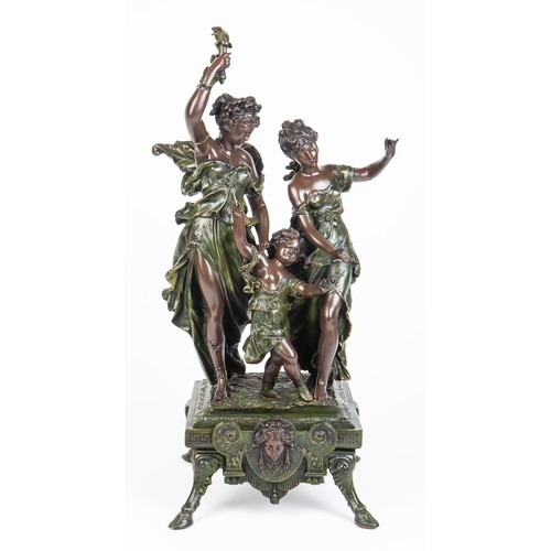 503 - A BRONZED COMPOSITION FIGURAL GROUP