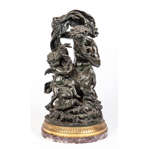 501 - HENRY DASSON (FRENCH 1825 – 1896): A BRONZE FIGURAL GROUP 