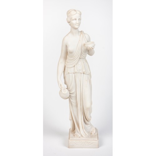 525 - AN ALABASTER FIGURE OF A MAIDEN, EARLY 20TH CENTURY