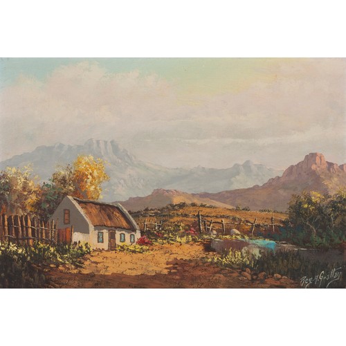 386 - Reginald A. Grattan (South African 20th Century) COTTAGE LANDSCAPE SCENE