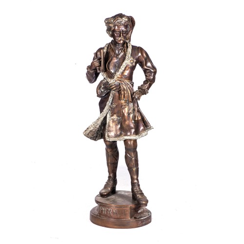 504 - A BRONZE STATUE OF A NOBLEMAN, LATE 19TH/EARLY 20TH CENTURY