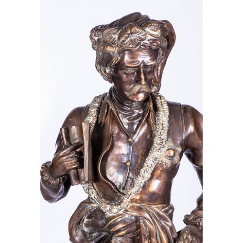 504 - A BRONZE STATUE OF A NOBLEMAN, LATE 19TH/EARLY 20TH CENTURY