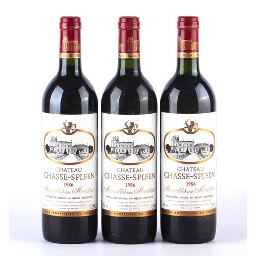 1398 - THREE BOTTLES OF CHÂTEAU CHASSE SPLEEN BORDEAUX