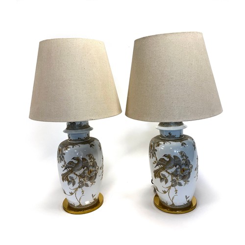 559 - A PAIR OF PORCELAIN TABLE LAMPS