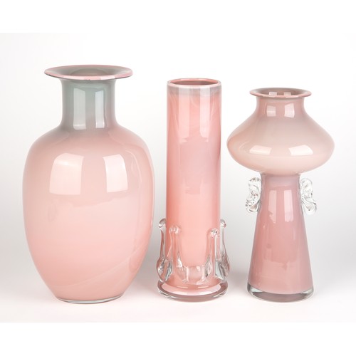 524 - A GROUP OF FOUR POLISH GLASS VASES