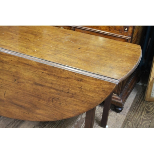 17 - A Rare Irish 18th Century Mahogany Wake Table. With two massive rop leaves. On square legs. 71cm x 2... 