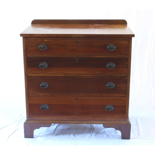 28 - A Mahogany Chest of Four long Graduated Drawers. Cira 1900. In George III style. On bracket feet. 77... 
