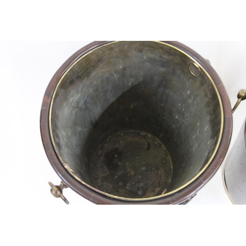 36 - A rare Pair of Irish Mid 18th Century Mahogany Brass Bound Peat Buckets. Circa 1750.With applied she... 