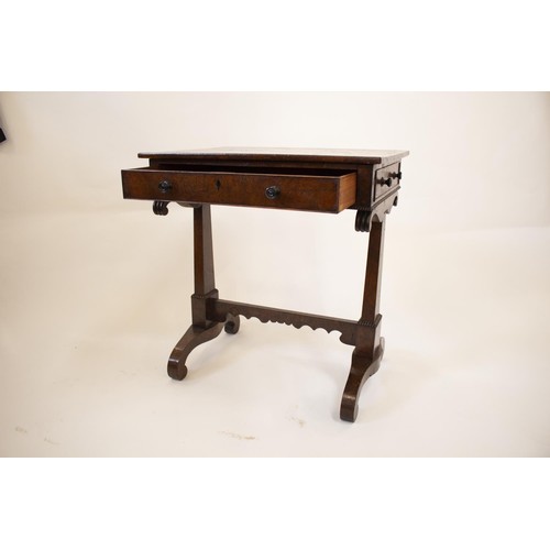 53 - A Rare Regency Elm Side Table. Circa 1925. Fitted with a single drawer. Bobbin borders throughout. 7... 