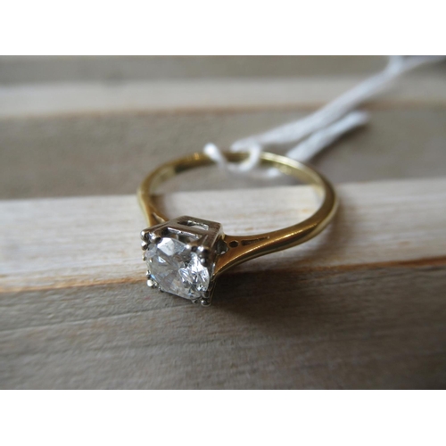 843 - 18ct Yellow gold solitaire diamond ring of approximately 0.50ct