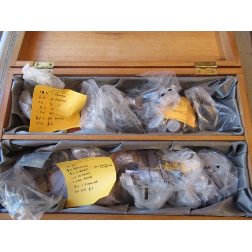 859 - Box containing a collection of various, mainly British decimal coinage including unusual collections... 