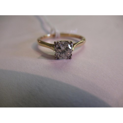 843 - 18ct Yellow gold solitaire diamond ring of approximately 0.50ct