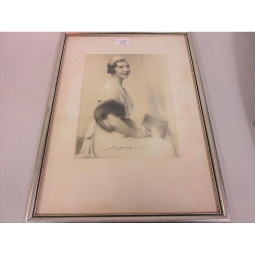 130 - Large format black and white photograph, portrait of Queen Juliana, signed, 10.5ins x 8ins