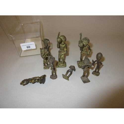 60 - Quantity of various small gilt metal native figures