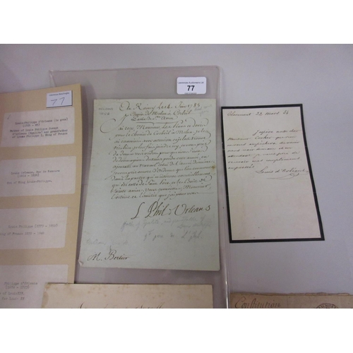 77 - Large paper document signed by Philippe D' Orleans, 1st December 1710, settling an income on Pierre ... 