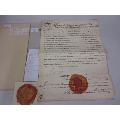 78 - Document signed ' Anna ' with attached petition placing the community of Tavagnosco under her specia... 