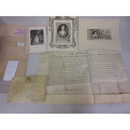 85 - Large vellum document signed by Anne Marie Louise D' Orleans, concerning the appointment of Paul Pie... 