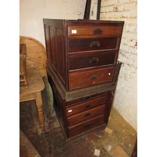 1270 - Pair of 19th Century large desk pedestals with drawers and plinths (at fault)