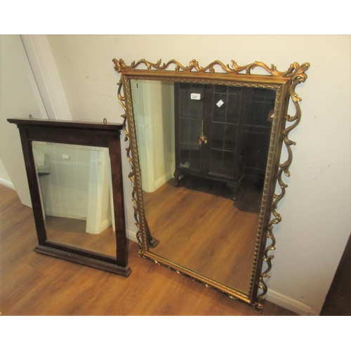1277 - Modern composition gilt framed rectangular wall mirror in Florentine style, 32ins x 48ins together w... 