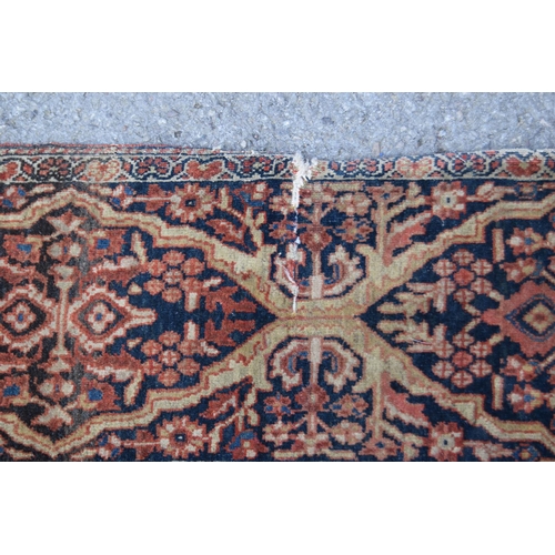 6 - Tabriz rug with a medallion and all-over stylised floral design, with corner designs on an ivory gro... 