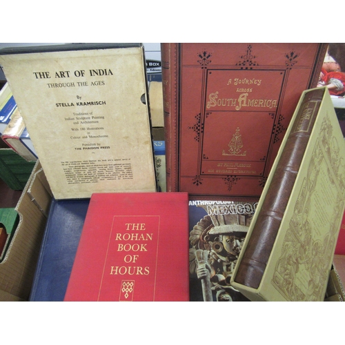 376 - Mixed collection of ten volumes on travel, art and archaeology including ' The Rohan Book of Hours '... 