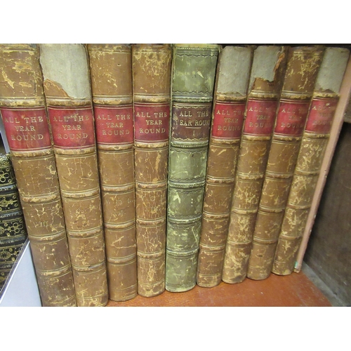 391 - Various part leather bound volumes, ' All the Year Round '