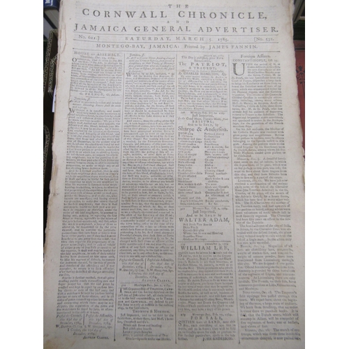 395 - Quantity of various editions, ' The Cornwall Chronicle ' circa 1785