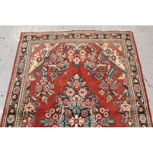 12 - 20th Century Senneh style rug with a lobed medallion and all-over Herati design with borders, 5ft 6i... 